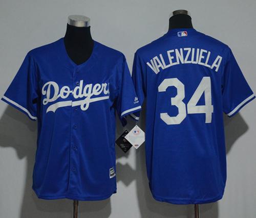 Dodgers #34 Fernando Valenzuela Blue Cool Base Stitched Youth MLB Jersey - Click Image to Close
